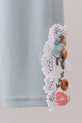 Mint floral stripe pants set