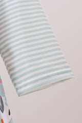 Mint floral stripe dress