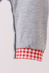 Gray farm applique romper