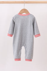 Gray farm applique romper