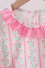 Floral tulip ruffle pants set