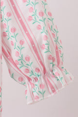 Floral tulip smocked bow bubble