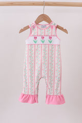 Floral tulip smocked ruffle romper