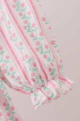 Floral tulip smocked ruffle dress