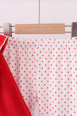 Red heart applique ruffle pants set