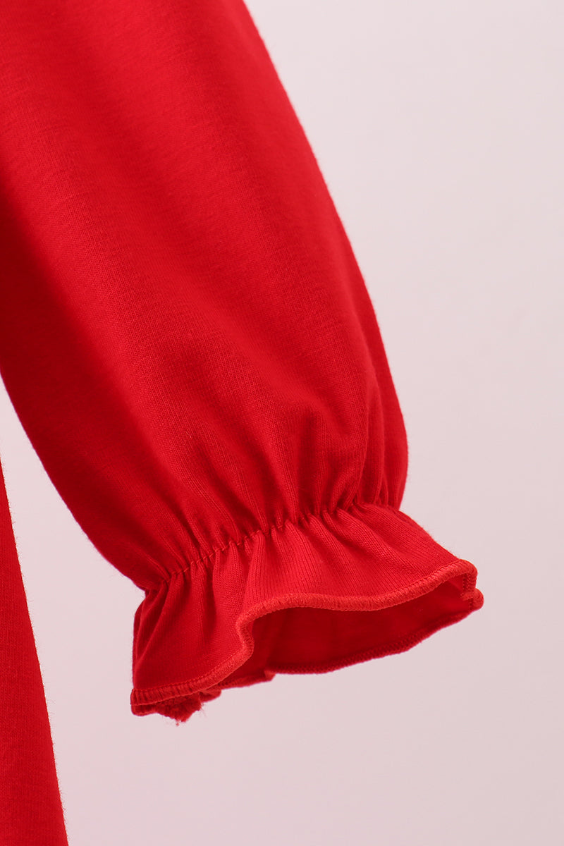 Red bow applique bubble