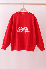 Red bow applique mom&me top