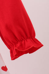 Red heart applique ruffle 2pc set