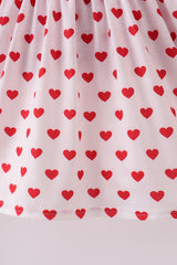 Red heart applique ruffle 2pc set