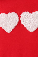 Red heart french knot ruffle pants set