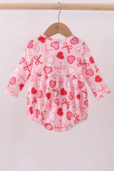 Red heart bow print bubble