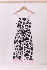 Black cow bow jumpsuit