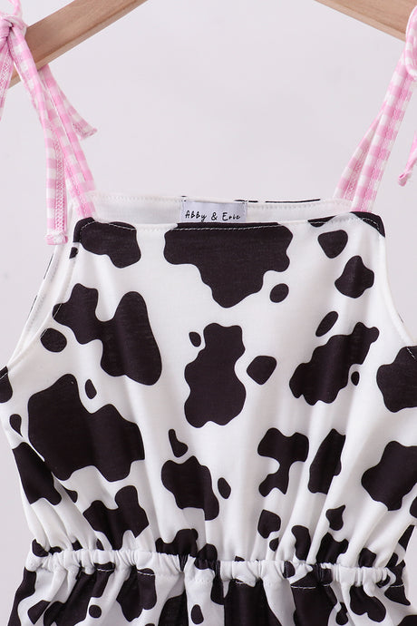 Black cow bow jumpsuit