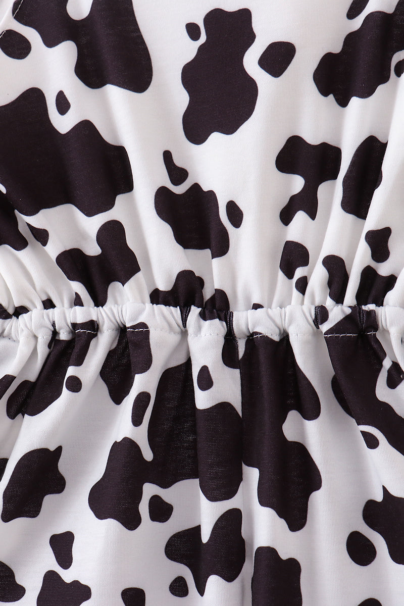 Black cow bow jumpsuit