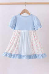 Blue floral ruffle dress