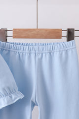 Blue floral pants set