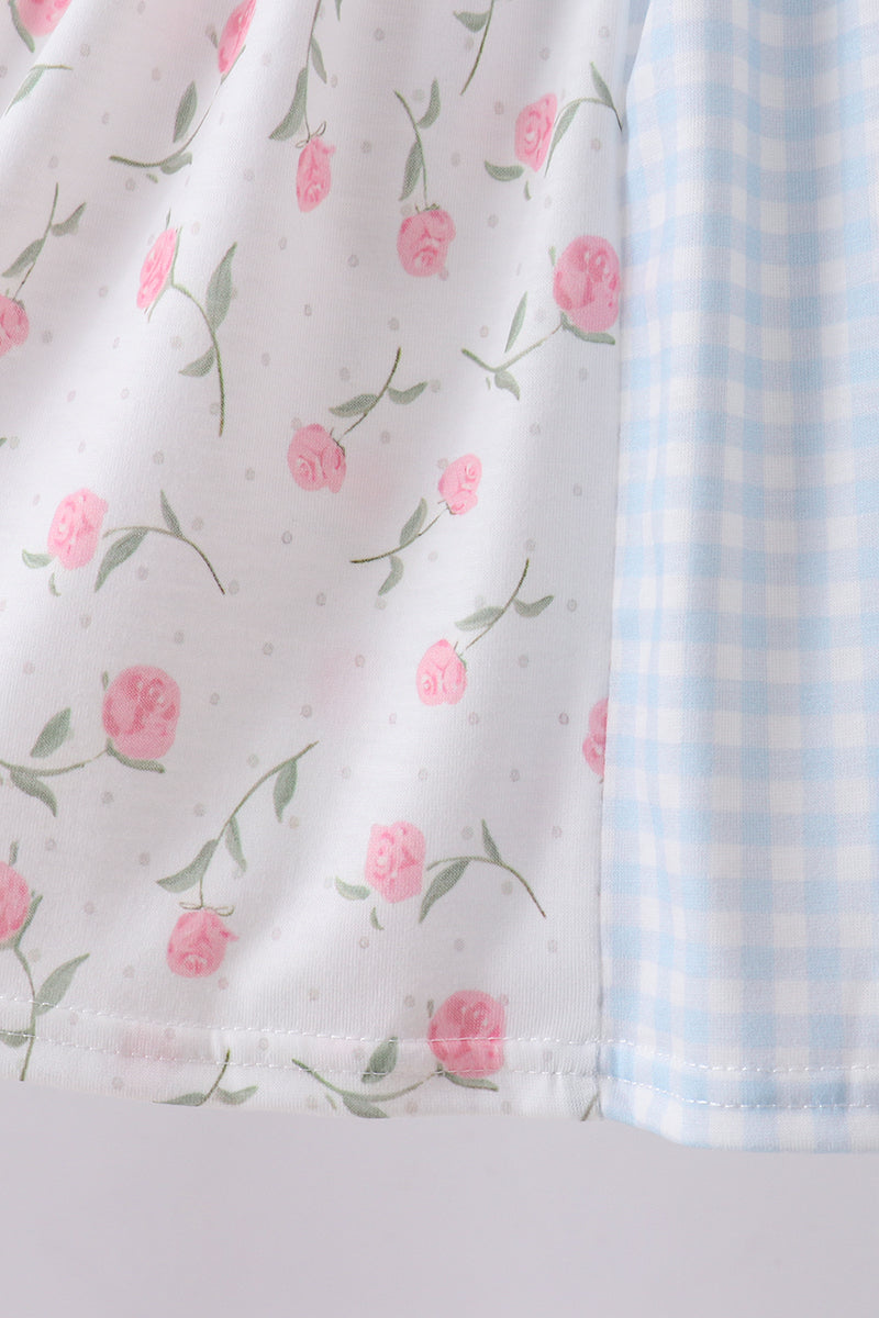 Blue floral pants set