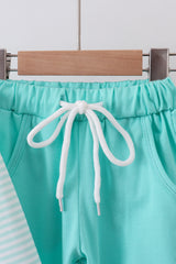 Blue stripe pants set