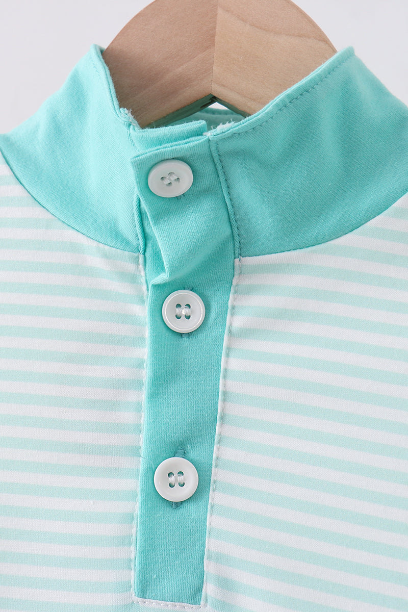 Blue stripe pants set