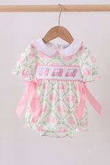 Green golf cart embroidery bubble