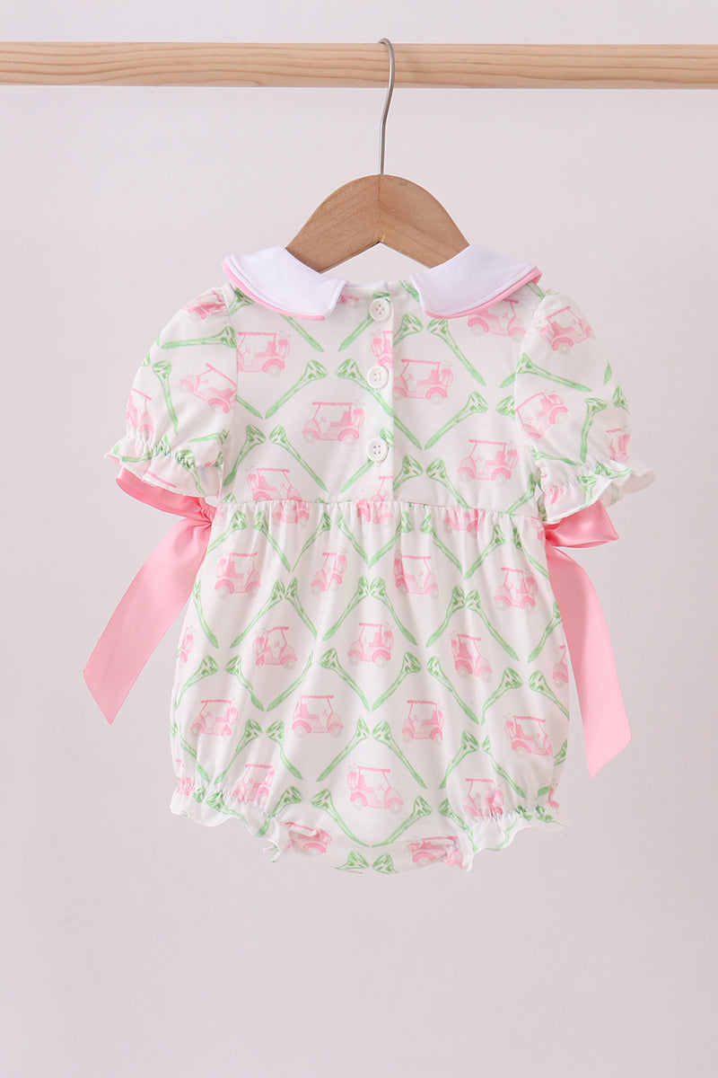 Green golf cart embroidery bubble