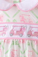 Green golf cart embroidery bloomer set