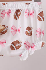 Game day football applique bloomer set