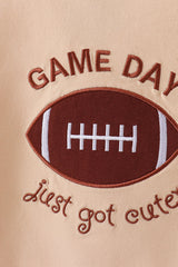 Game day football applique shorts set