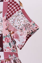 Pink checkered farm bamboo dress