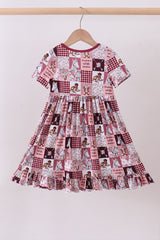 Pink checkered farm bamboo dress