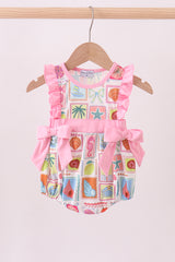 Pink enjoy beach ruffle bubble