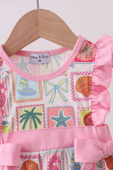 Pink enjoy beach ruffle bubble