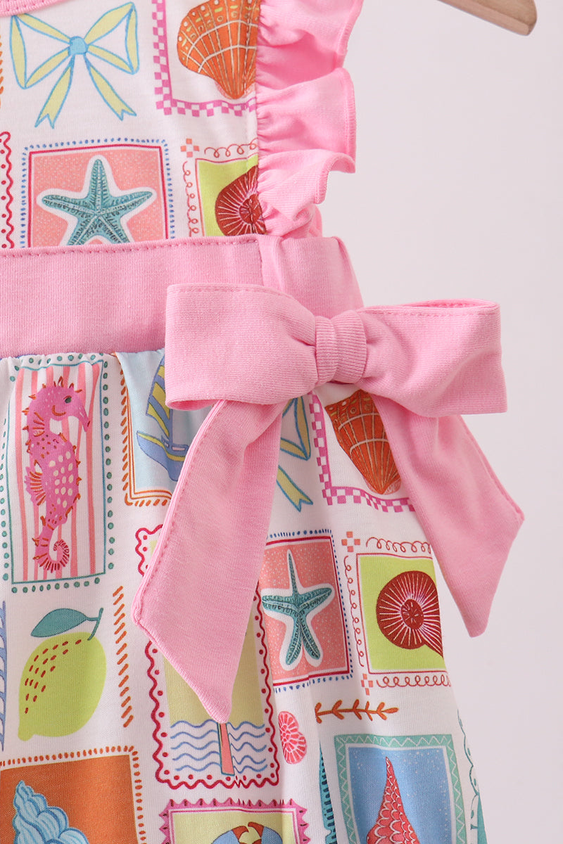 Pink enjoy beach ruffle bubble