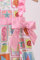 Pink enjoy beach ruffle bubble