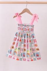 Pink enjoy beach smocked mom&me dress