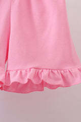 Purple leopard butterfly smocked shorts set