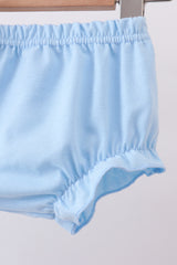 Blue I love MOMMY embroidery ruffle blooner set