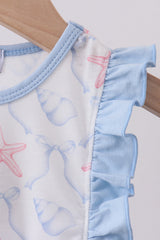 Blue starfish shell ruffle bubble