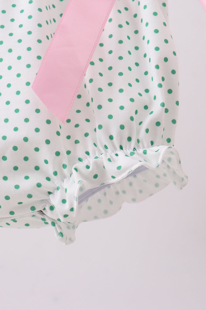 Green clover golf cart applique ruffle bubble