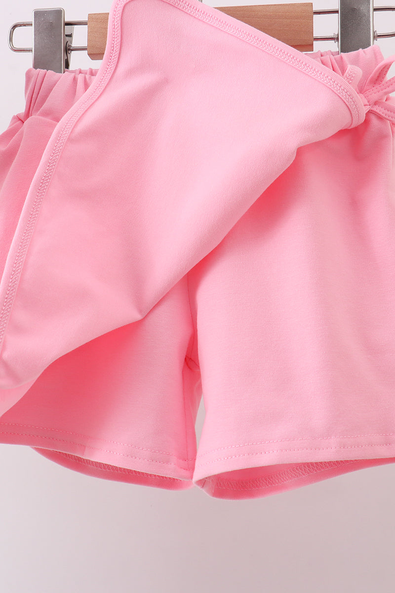 Pink clover golf cart applique ruffle set