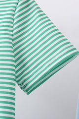 Green stripe clover golf cart applique shorts set