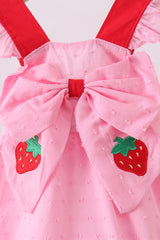 Pink strawberry swiss dot bubble