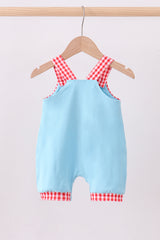 Blue strawberry applique bubble