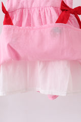 Pink strawberry swiss dot dress