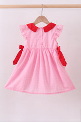 Pink strawberry swiss dot dress