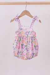 Purple floral Jesus loves me embroidery bubble