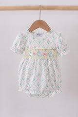 Bunny bow smocked bubble