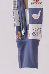 Navy checkered farm bamboo romper