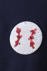 Navy baseball sequin dress