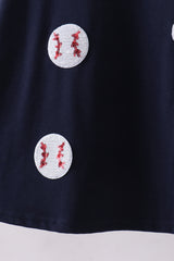 Navy baseball sequin dress